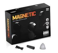 Nuiorfty Magnetic Game, Portable Magnet Game with String for Strategy Thinking, Fun Family Board Games for Kids and Adults, 20 Magnetic Pieces in Black Box