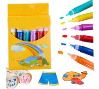 Nuiorfty Popcorn Pens 6 Pcs/1 Set 3D Art Magic Puffy Pens, Safe DIY Bubble Popcorn Drawing for Kids Greeting Birthday Christmas Cards