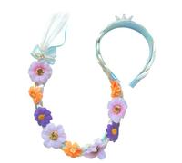 Nuiorfty Rapunzel Wig for Kids, 27" Long Braided Wigs Headbands, Rapunzel Hair with Tiara Flowers Adorn, Tangled Wig for Girls Princess Dress up Accessories, Style 2