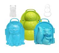 Nuiorfty Snowball Maker 3Pcs Cute Snowman, Cat, Squirrel Shaped Snow Molds, and Reusable Winter Outdoor Snow Toys Christmas for Kids Random Color