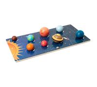 Nuiorfty Solar System for Kids 36Month+, Wooden Solar System Model Board with 3D Planets Models and Learning Cards, Prechool Educational Toys for Boys Girls Birthday