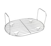 Nuiorfty Steam and Roast Rack, 304 Stainless Steel Oval-shaped Roasting Rack, Easy to Clean Slow Cooker Accessories for Home Kitchen