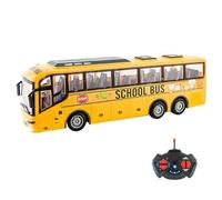 Nuiorfty Toy Bus, 12.4x3.2x4.5 Inch Electric Wireless Bus Toy, 1:30 Scale Realistic Sightseeing Simulator, Fun Remote Control, Creative for Boys Girls, No Battery, Yellow