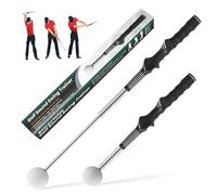 NUISISA Retractable Golf Swing Training,Golf Training Aid,Golf Grip Trainer,Golf Accessories for Men,Right-Handed Strength & Tempo Training for Chipping Hitting (Black, 1Pack)