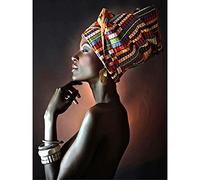 NUISX Counted Cross Stitch Kits for Adults Embroidery African Woman 11Ct 40X50Cm Stamped Cross Stitch Kit Pattern Pre-Printed Fabric Home Decor