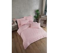 Nuit Des Rêves Double Quilt Cover Set (200 x 200 cm), Powder Colour, 70% Cotton/30% Polyester, 2 Pillowcases (80 x 80 cm), Machine Washable, Elegant Design