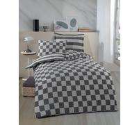 Nuit Des Rêves Elegant Black XL Quilt Cover Set (155 x 200 cm), 70% Cotton/30% Polyester, Includes 1 Pillowcase (80 x 80 cm), Machine Washable, Button Closure