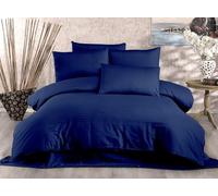 Nuit Des Rêves Luxurious Double Quilt Cover Set (200 x 200 cm), Dark Blue, 80% Cotton/20% Polyester, Includes 2 Pillowcases (80 x 80 cm), Machine Washable at 30°C, 229 TC