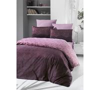 Nuit Des Rêves Luxurious Satin Single XXL Quilt Cover Set, 155 x 220 cm, 100% Cotton, 210 Thread Count, Rose & Lilac, Machine Washable, Elegant Button Closure, Twin