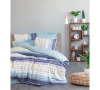 Nuit Des Rêves Mint Ranforce Double Quilt Cover Set (200 x 200 cm), 100% Cotton, 2 Pillowcases (80 x 80 cm), Pigment Printed, Machine Washable, Elegant & Cosy Design