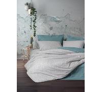 Nuit Des Rêves Mint Ranforce Double Quilt Cover Set (200 x 200 cm), 100% Cotton, 2 Pillowcases (80 x 80 cm), Pigment Printed, Machine Washable, Elegant & Cosy Design