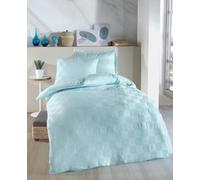 Nuit Des Rêves Mint XL Quilt Cover Set (155 x 200 cm), 70% Cotton/30% Polyester, Includes 1 Pillowcase (80 x 80 cm), Machine Washable, Elegant Button Closure