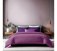 Nuit Des Rêves Premium Ranforce Double Quilt Cover (200 x 200 cm), 100% Cotton, Purple | Button Closure, 155 Thread Count | Machine Washable at 30°C, Soft & Durable