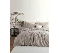 Nuit Des Rêves Premium Ranforce Double Quilt Cover Set (200 x 200 cm), 100% Cotton, Garment Wash, White & Black, Includes 2 Pillowcases (80 x 80 cm), Stylish & Comfortable Bedding