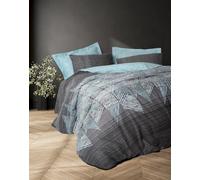 Nuit Des Rêves Premium Ranforce Single Quilt Cover Set, 135 x 200 cm, 100% Cotton, Anthracite, Reactive Printing, Machine Washable, Button Closure, Cosy & Stylish Bedding