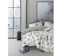 Nuit Des Rêves Ranforce Single Quilt Cover Set (135 x 200 cm), Anthracite, 100% Cotton, Pigment Printed, Machine Washable, Button Closure, Soft & Stylish Bedding