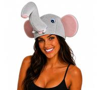 NuJake Adults Elephant Hat Grey Fancy Dress Tusks & Trunk Animal Costume