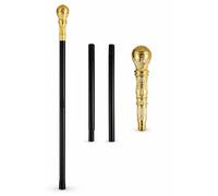 NuJake Adults Gold Top Gangster Stick Cane 88 cm Fancy Dress Accessory for 1920s, Mafia & Costume Parties