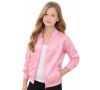 NuJake Girls Pink 1950s 60s Style Zip Up Jacket Children Lady Ladies Top, 11-13 Years