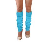 NuJake Leg Warmers In Assorted Colours 1980s 90s Luxurious Girls Cosplay Legwarmer (Turquoise)
