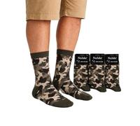 NuJake Mens Camo Crew Socks 3-Pack Cotton Blend Camouflage Ankle Socks for Casual & Everyday Wear UK 6-11