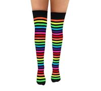 NuJake Striped Over The Knee Socks Cotton Rich Blend, 4-5.5 | Girls Themed, Argyle, School, Fancy Dress, Christmas & Halloween