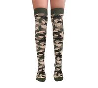 NuJake Striped Over The Knee Socks Fancy Dress Cosplay Army UK Size 4-5.5 (Cotton Blend, Camouflage)