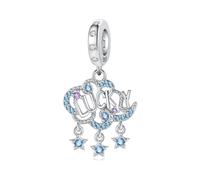 NUJIFFY Feather Charms for Bracelets 925 Sterling Silver Lucky Charms Beads Pendant Angel Feathers Heart Charm Dangle Love Wing Charm Jewelry Gift for Women (Colorful Lucky Cloud Bead Charms)