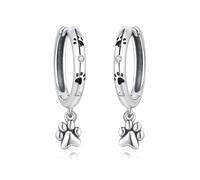 NUJIFFY Silver Earrings for Women Trendy, 925 Sterling Silver Bling Wave Hoop Earring, Cute Fashion Birthday Gifts Dangle Drop Jewelry for Men Sister Lovers (Cute Pet Earrings)