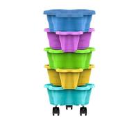 Nujuehy 5 Tier Vertical Garden Planter Stackable Planter For Strawberries, Flowers, Vegetables, Strawberry Tower Pot With Moving Tray