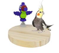Nujuehy Bird Perch, Chewable Parrot Perches for Large Birds, Wooden Natural Anti-Slip Toy Playground for Conure Macaw Pigeon Indoor Outdoor