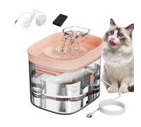 Nujuehy Cat Water Fountain,1.8L Clear Cat Drinker - Indoor Kitten Fountain,for Animal Lovers Trainers Home Office Bedroom Living Room Study Apartment Daily Routine Vet Visits Shelters