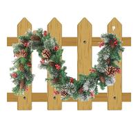 Nujuehy Lighted Garland Christmas | Festive Decor with Faux Pine Cones Red Berries - Artificial Holiday Garland,for Indoor Outdoor Fireplace Mantle Window Door Porch Stairs Wedding