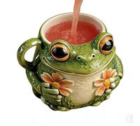 Nujuehy Novelty Coffee Mugs Resin Funny Novelty Frog Flower Cups