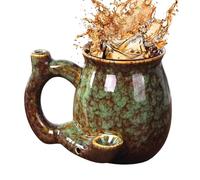 Nujuehy Travel Coffee Cup - 380ml Heat-Resistant Microwave-Safe,Ceramic Mug for Latte | for Hot Cold Milk Ice Juice Latte Tea Beer Whiskey Cocktail Husband Wife Mother Father