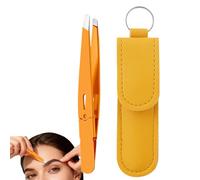 Nujuehy Tweezers for Eyebrows | Stainless Steel Facial Hair Grooming Tool,Slanted Eye Brow Remover,for Chin Lash Face Grooming Plucking Purse Travel Women Men