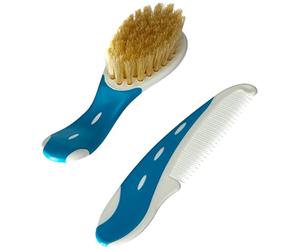 NUK - 100% Natural Hair Brush with Rounded Teeth Comb Turquoise