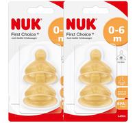 Nuk 10120014 Latex First Choice +, Size 1 (0-6 Months) M, Pack of 2 (2 x 2 blisters)