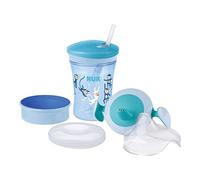 NUK 3-in-1 Training Set | with Trainer Cup Learner Cup (6M+) | Magic Cup Sippy Cup (8M+) | Action Cup Toddler Cup (12M+) | 230 ml | BPA- | Monkey (Blue)
