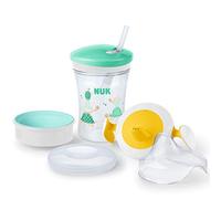 NUK 3-in-1 Training Set | with Trainer Cup Learner Cup (6M+) | Magic Cup Sippy Cup (8M+) | Action Cup Toddler Cup (12M+) | 230 ml | BPA-Free | Turtle (Clear)