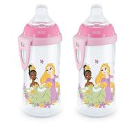 NUK Active Sippy Cup, 10 oz, 2 Pack, Disney Princess, BPA-Free, Soft Spout, Spill-Proof Cup