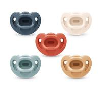 NUK Comfy Orthodontic Pacifiers, 0-6 Months, Timeless Collection, 5 Count (Pack of 1)