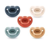 NUK Comfy Orthodontic Pacifiers, 0-6 Months, Timeless Collection, 5 Count (Pack of 1)