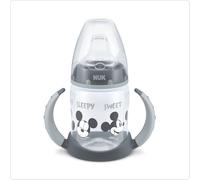 NUK Disney Learner Cup Sippy Cup | 6-18 Months | Temperature Control | Leak-Proof Silicone Spout | Anti-Colic Vent | BPA-Free | 150ml | Mickey Mouse (Grey)
