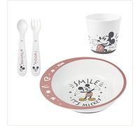NUK Disney Mickey Tableware Set | from 6 Months | Includes Plate, Fork, Spoon and Mug | Disney Mickey Mouse | 4 Pieces