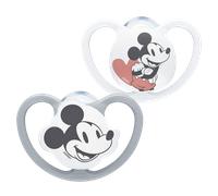 NUK Space Baby Dummy | 0-6 Months | Soothers with Extra Ventilation | BPA-Free Silicone | Mickey Mouse | 2 Count