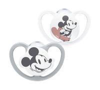 NUK Space Baby Dummy | 18-36 Months | Soothers with Extra Ventilation | BPA-Free Silicone | Mickey Mouse | 2 Count