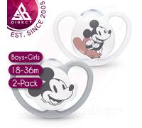 NUK Disney Space Soothers for Baby?Exercising Baby Lips?Silicone?18-36m?2Pk EXU