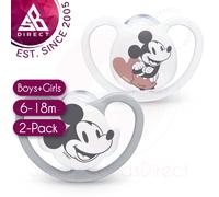 NUK Disney Space Soothers for Baby?Exercising Baby's Lip?6-18m?2Pk?Grey EXU