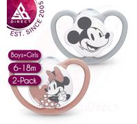 NUK Disney Space Soothers for Baby?Exercising Baby's Lip?6-18m?Rose?2Pk EXU
